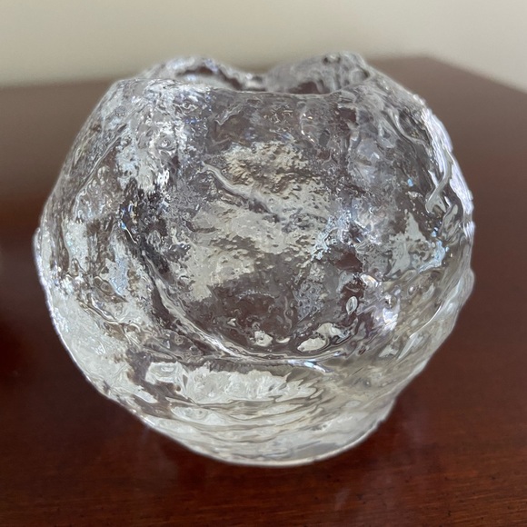 Kosta Boda SNOWBALL 3” Votive Candleholder Crystal Clear Ice Glass FLAW - Picture 3 of 9